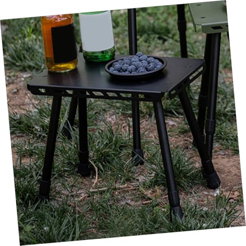 Table de camping pliante portable VILLCASE en métal noir robuste et compacte - 6