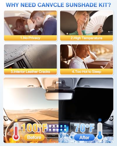 Image of Canvcle Sunshades for 2025 2026 Subaru Forester Accessories Windshield Sun Shade Side Rear Window Shade Cover Sun Visor Shield Privacy Protection Keep Vehicle Cool Black 8PCS