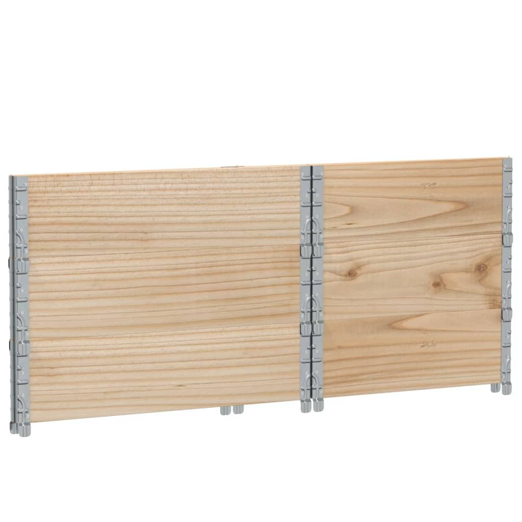Ramki na palety, 3 szt., 80 x 60 cm, lite drewno sosnowe, możliwość układania w stos, składana, wytrzymała, do przechowywania, transportu, logistyki, warsztatu, przemysłu