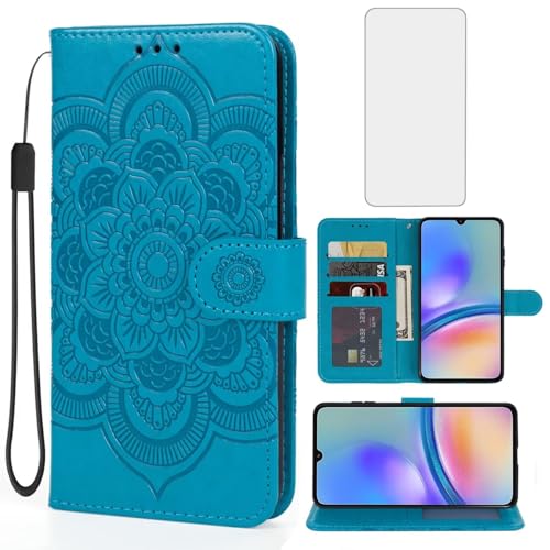 Protection Galaxy A05S antichoc housse portefeuille en cuir et film écran
