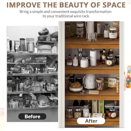 Gashell Wire Shelf Covers, Bamboo Wire Rack Covers for Pantry, Closet (4pcs, 30" W x 16" D) #4