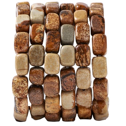 Natural Large Brown Picture Jasper Cube...