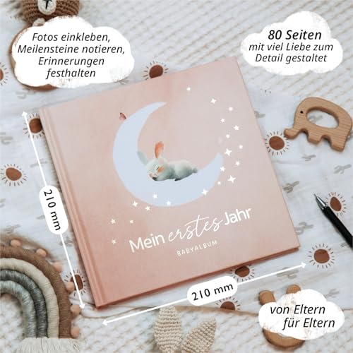 Rabano Mein Erstes Jahr Babyalbum | Hochwertiges Fotoalbum Baby Geschenk – Ansicht 2