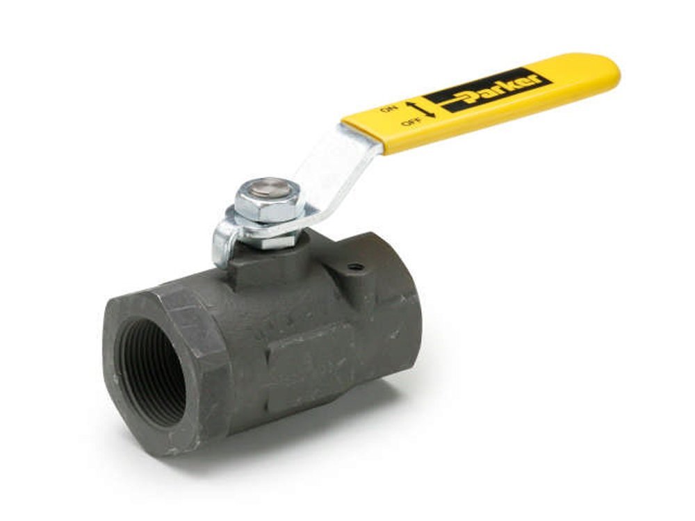 Parker Hannifin V500CS-6 Carbon Steel Industrial Ball Valve, PTFE Seal, 2000 psi, 3/8