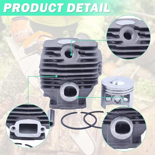 Kolben und Zylinder Kit für STIHL 028 028AV 028WB Motorsäge, ADEFOL 46mm Kolben + Zylinder + Luftfilter + Zündkerze Kettensäge Zubehör 028 AV Super Ersatzteile 14 in 1
