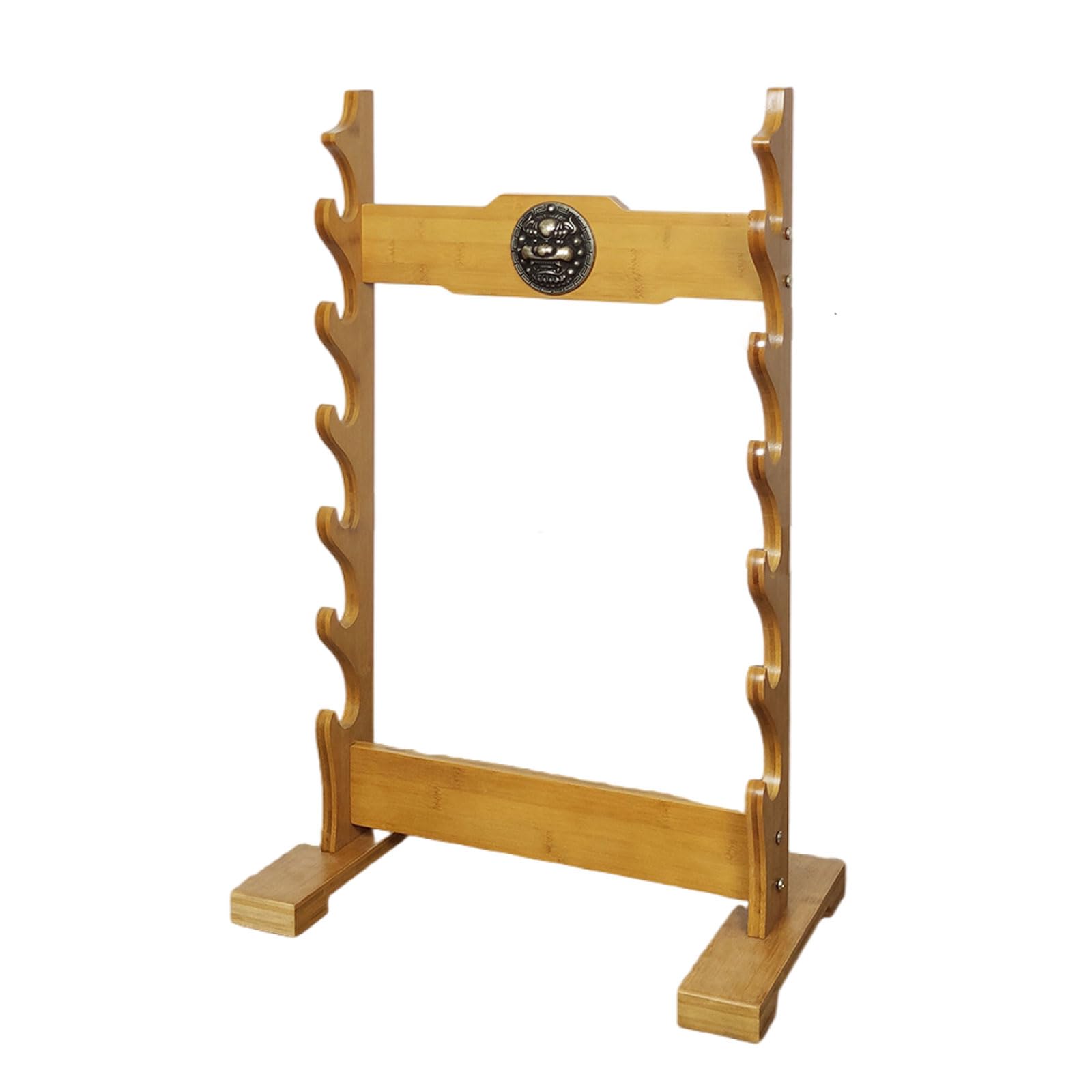Serenitison Brown-Nanzhu Kylin Sword Stand,Katana Holder Display Hanger,Floor Standing Multi Layer Sword Rack,Musical Instrument Flute Stand,Weapon Display Stand,For Katana Wakizashi And Standard Swords,Stable