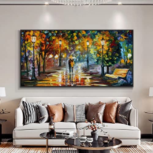 Impresión de arte de pared de paisaje urbano abstracto en lienzo de 70x140cm sin marco