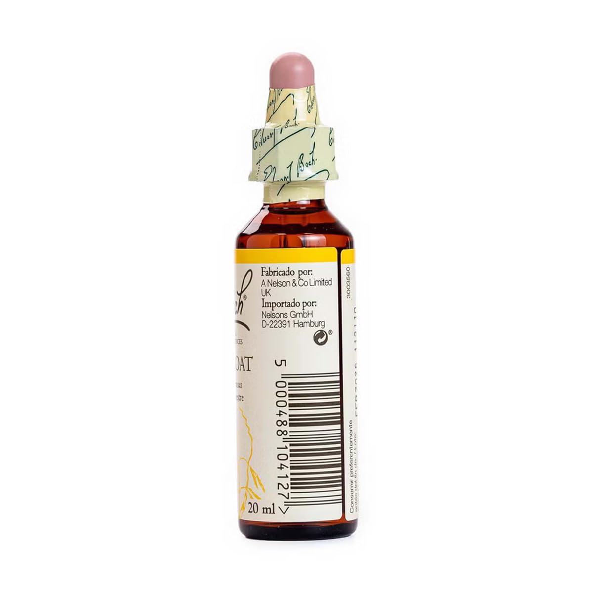 Bach - Flor de Bach Wild Oat, Complemento Alimenticio, con Extracto de Flores de Avena Silvestre, Uva de Alc 27% Vol, Ayuda a Gestionar las Emociones Relacionadas con la Ambición - 20 ml