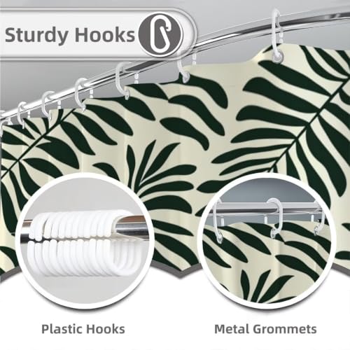 Rideau de douche tissu polyester lavable en machine vert sauge 200x200 cm - 4