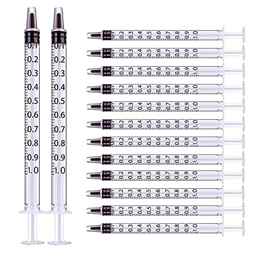 Blunt Tip liquid Syringe Without Needle - Food Resin Refilling Glue Lube Plastic Syringes, 60Pcs 1ml Syringes for Lip Gloss Base Ink Precision Oil Craft Applicator