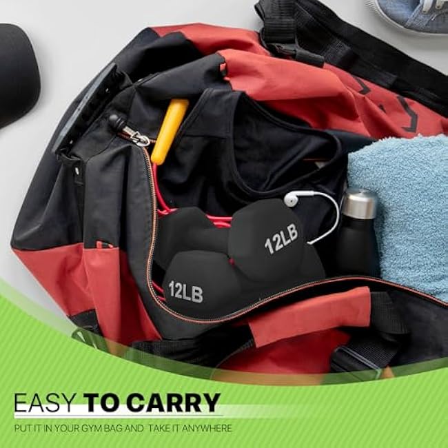 Neoprene Coated Dumbbell Hand Weights Set ¨C 8LB, 10LB, 12LB, 15LB Pairs for Strength Training, Home Workouts and Full-Body Fitness, Hex Shape and Non-Slip Grip