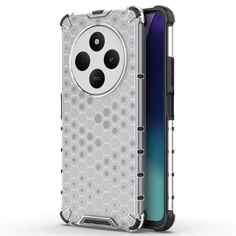 Image of Harc PC Honeycomb Back Case Cover for Poco M7 5G Anti Slip Ultra Thin Shockproof Reinforced Corners (Polycarbonate|Clear)