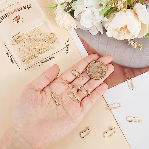 Beebeecraft 1 Box 40Pcs French Earring Findings 14K Gold Plated Zirconia Fish Earring Hooks with Loop for DIY Dangle Earring Jewellery Making - Image 3