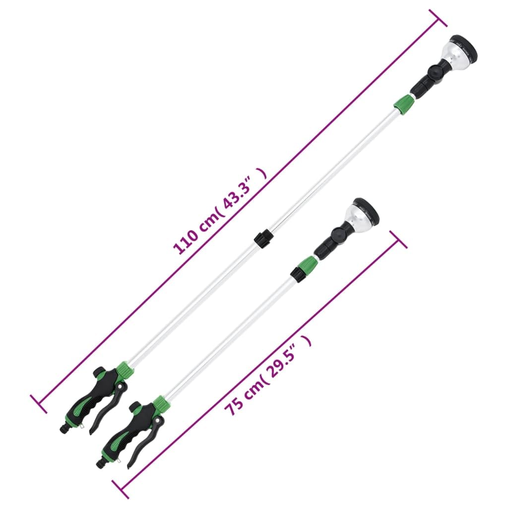 Teleskop-Sprühlanze mit 10 Sprühmuster, verstellbar 75-110 cm, Aluminium Gartensprenger mit drehbarem Kopf, einstellbarer Wasserdurchfluss für Bewässerung, Rasensprenger, Sprühdüse, Garten