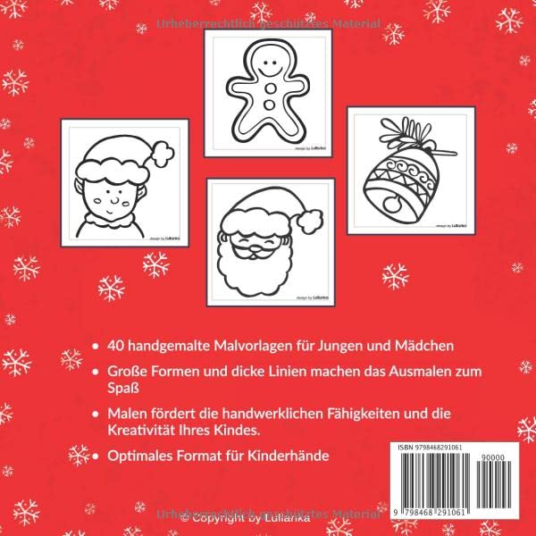 Mein erstes Malbuch Weihnachten: Weihnachtsbuch Kinder ab 1 Jahr Taschenbuch – 31. August 2021 - Image 3