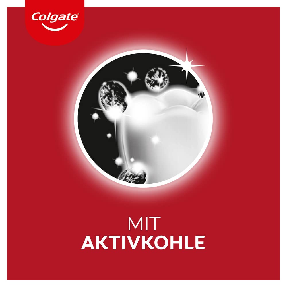 Colgate Pasta do zębów Max White Charcoal 75 ml – pasta do zębów z węglem aktywnym, usuwa do 100% przebarwień powierzchniowych