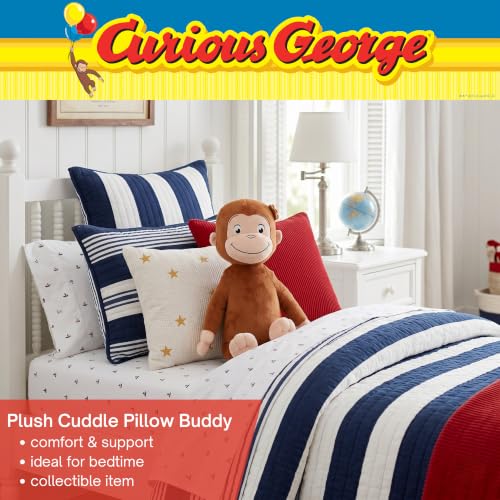 Image of Curious George Kids Bedding Super Soft Plush Cozy Cuddle Pillow, 18 inch, (Officially Licensed Product) by Franco