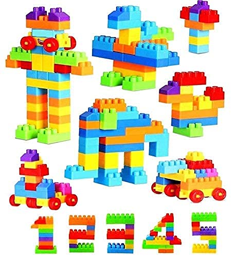 KHUSH Car Shaped Building Blocks for Kids with Wheel ( 56 Pieces Small Size ) Toys and Games for Children with Smart CarryToys for Kids (Multicolour) Toy Review India (Iknoor World )
