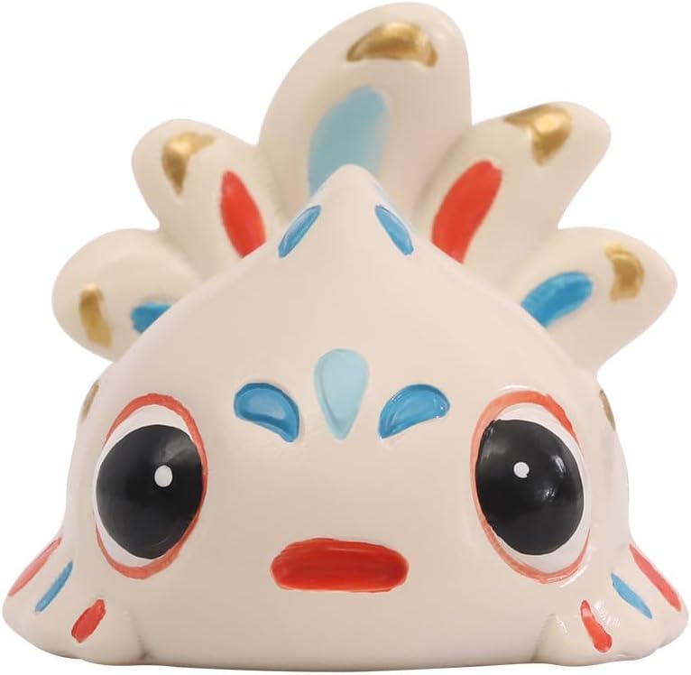 Hand-Painted Resin Figurine Set Goldfish and Ao Fish- Adorable Desktop & Car Decor, Auspicious Handcrafted Gift (A Goldfish)