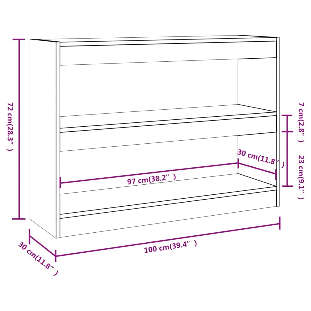 Mensola decorativa per soggiorno, libreria, libreria, divisorio, bianco, 100 x 30 x 72 cm, per libri, soggiorno, studio, ufficio