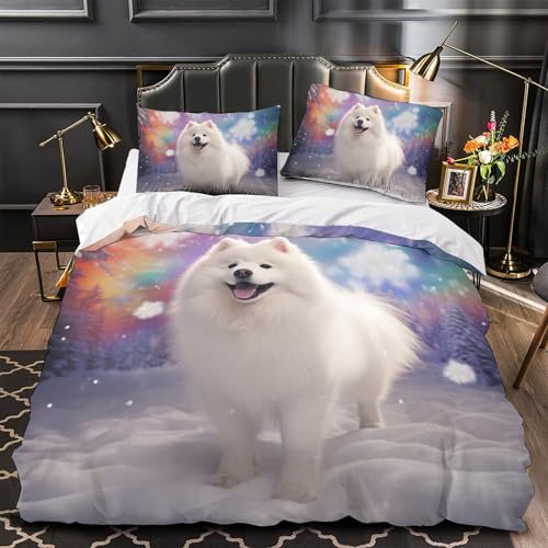 Parure de lit douce chien mignon 3D housse de couette 200x200 pour nuits cocooning - 4