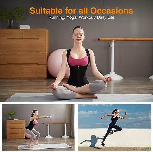 Hooxum Sauna Suit Sweat Vest for Women Weight Loss Waist Trainer Vest Workout Body Shaper Corset With Zipper 7 51E97RO0pCL. AC