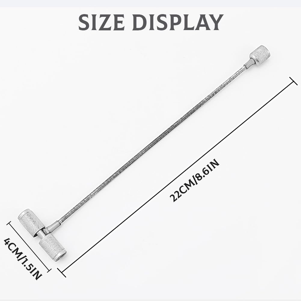 Glomora Valve Stem Tool, 3 in 1 Tire Repair Tools, Tire Valve Stem Removal Tool Car Tire Plug Core Remover Repair, Silver