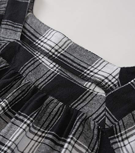 Latuza Women's Long Sleeves Cotton Flannel Nightgown L Black #TOP3