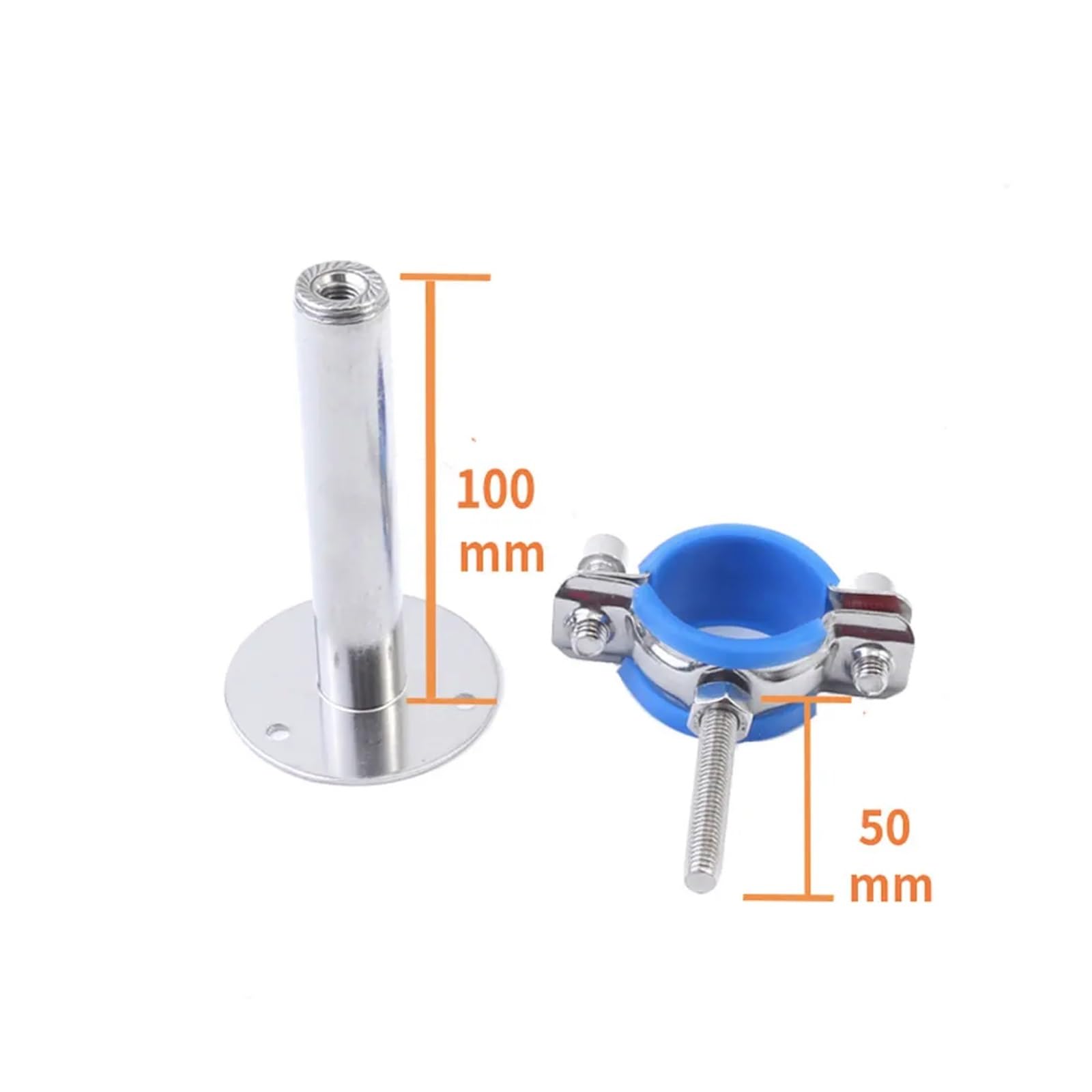 Gancio for tubi in acciaio inossidabile 304 con piastra di base, asta da 19 mm 45/95, for diametro esterno 15-108(100-150mm Adjust,FIT 60-65MM OD TUBE-WITH BASE PLATE)