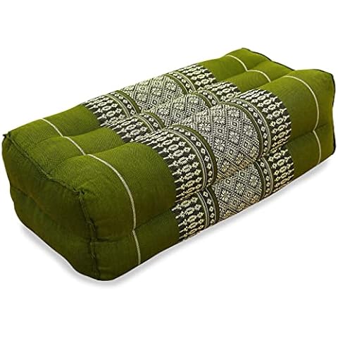 livasia Asana Block, Block Cushion for Yoga, Bolster, Meditation, firm and natural Filling (green) Cover