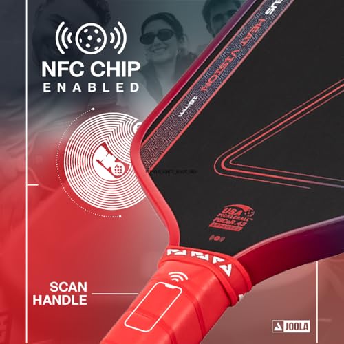 Image of JOOLA Perseus Heat Vision 16mm Pickleball Paddle - Textured Carbon Fiber Surface for Spin - SK Film for Reduced Vibration - USAP Approved - NFC Chip Enabled