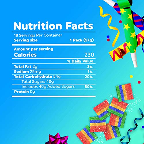 Airheads Candy, Xtremes Bites Sweet And Sour, Rainbow Berry, Party, Concessions, Office, Non Melting, 2 Ounce (Bulk Pack Of 18) #TOP5