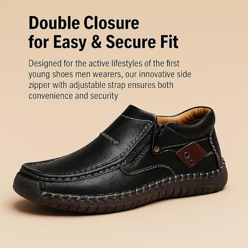 The First Young Mens Handmade Premium Leather Slip-On Driving Boots – Non-Slip Breathable Travel & Outdoor Shoes4