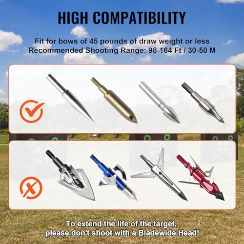Image of VEVOR Archery Target Block, All-Side Bow Target Block, Outdoor Portable Archery Target with Carry Handle, Easy Arrow Removal, Great Visibility, Lightweight, Easy to Transport, Black