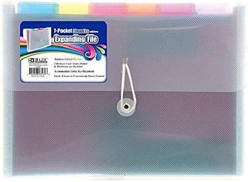 Bazic - Archivo expandible transparente de 7 bolsillos