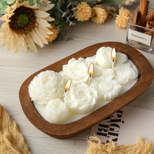 Siifert Wooden Dough Bowl Candle 3 Essential 20...