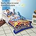 EVERYDAY KIDS 4 Piece Toddler Bedding Set - Under Construction - Includes Comforter, Flat Sheet, Fitted Sheet and Reversible Pillowcase