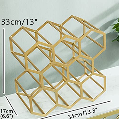 Soporte metálico para botellas de vino portátil dorado miniatura 7