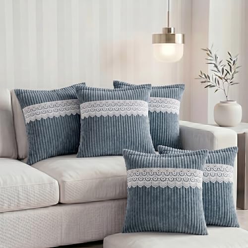 Best Decorative Cushion Covers: Cotton vs Velvet 81 RD TRENDยฎ Cushion Cover 16 Inch x 16 Inch | Decorative Lace Trim ...