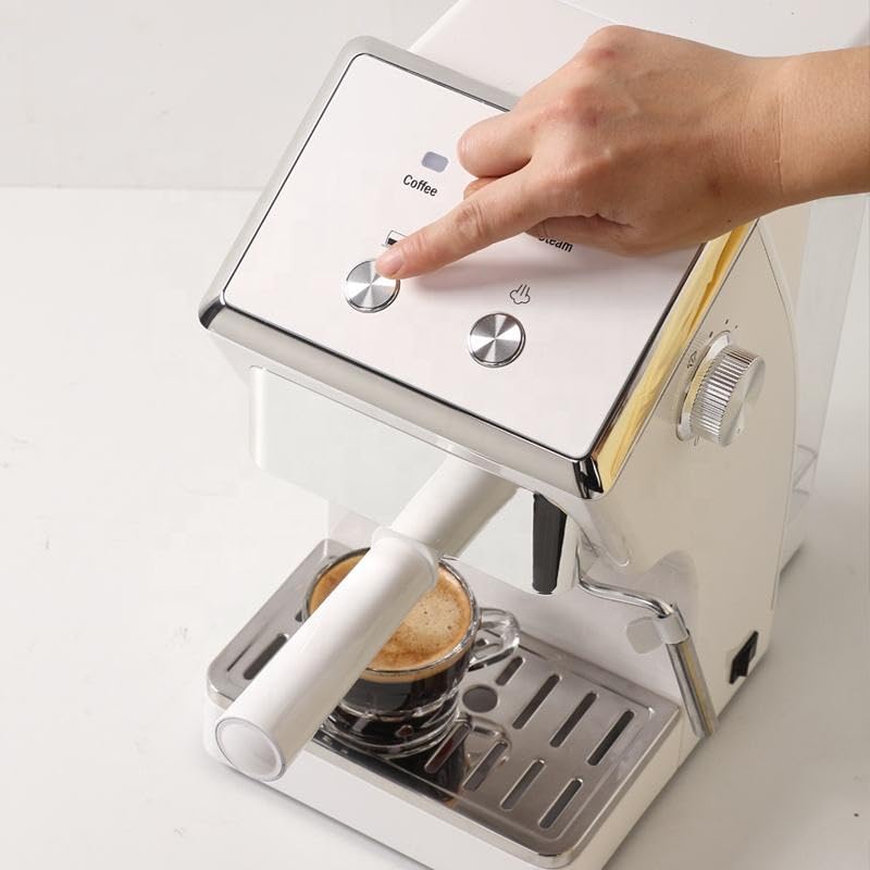 Image of New Designed Espresso Machine Electric Italian Semi-auto Coffee Machine With Milk Frother