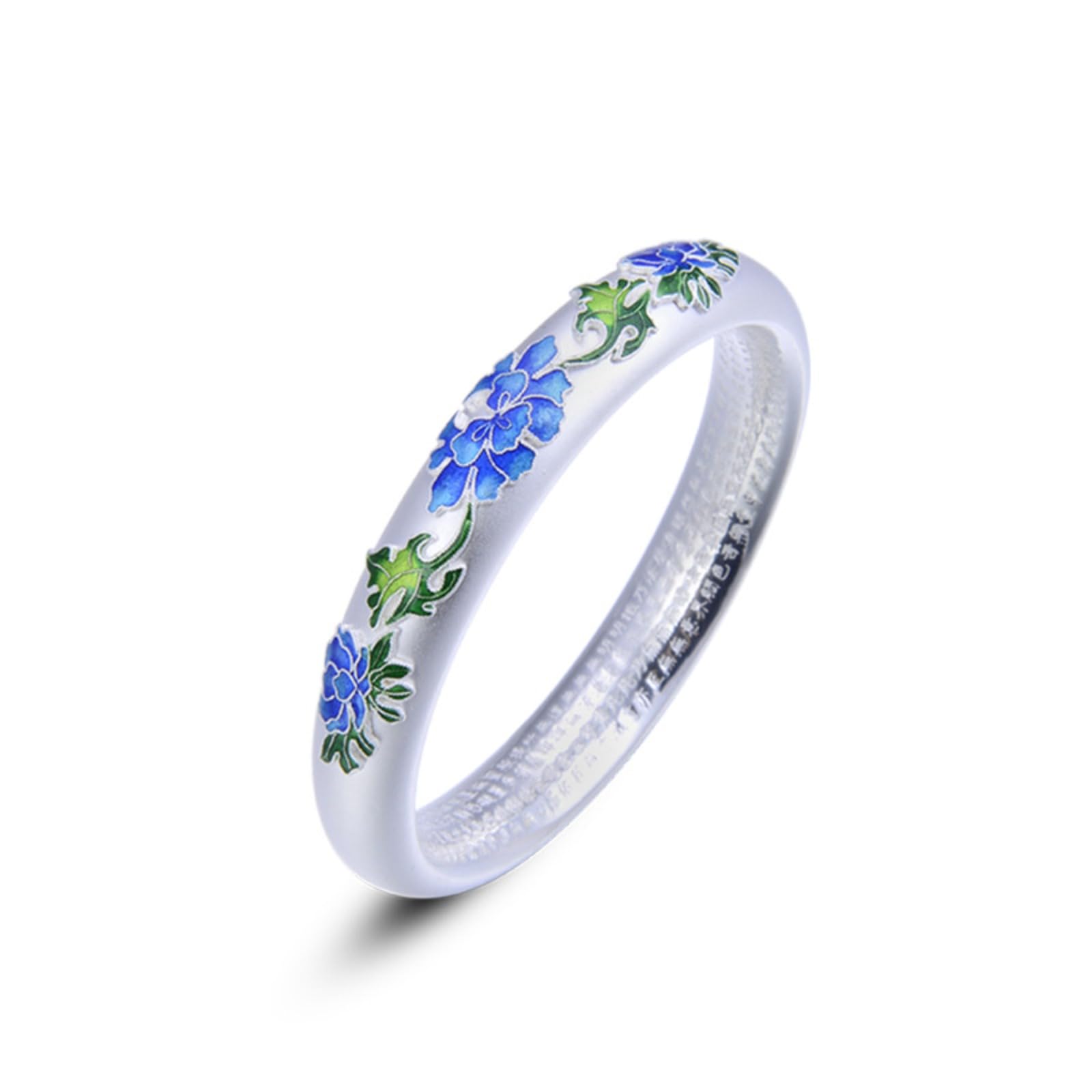 Braccialetti d'argento, braccialetti vintage, Bracciale rigido di buon auspicio in argento sterling S999 for donna, smaltatura artigianale tradizionale, accessorio perfetto for appuntamento, compleann