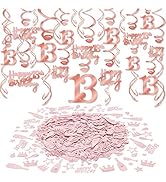 Konsait Rose Gold 13th Birthday Decorations for Women and Girl Bday Decor 13th Birthday Hanging S...