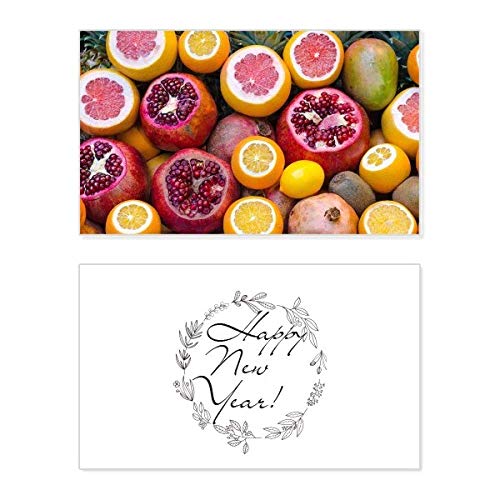 Tarjeta conmemorativa de Año Nuevo con diseño Fresh Tropical Fruit