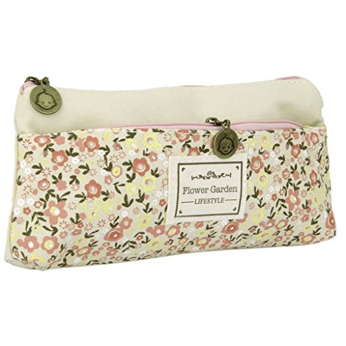 Preisvergleich Produktbild perfeclan Segeltuch Federmäppchen mit Reißverschluss Made in EU (Rot) - Beige