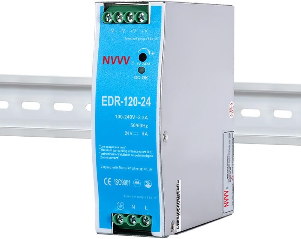EDR-120-24 120W 24VDC 5Amp Industrial DIN Rail Power Supplies (24V 120W)