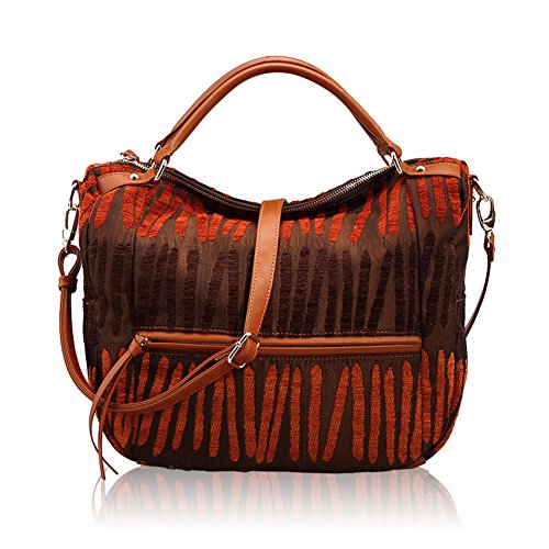 Sac à main vintage en toile épaisse modèle B avec finitions rétro et sangle