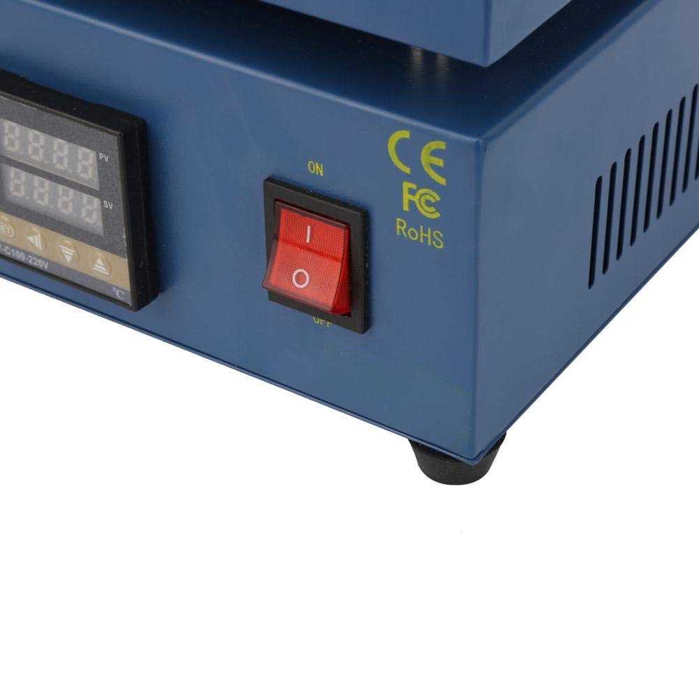Elektronische Heizplatte, dreidimensionale digitale Vorheizstation mit 110 V/220 V und digitaler LCD-Anzeige zum Ersetzen/Löten des Telefonbildschirms(EU-STECKER)