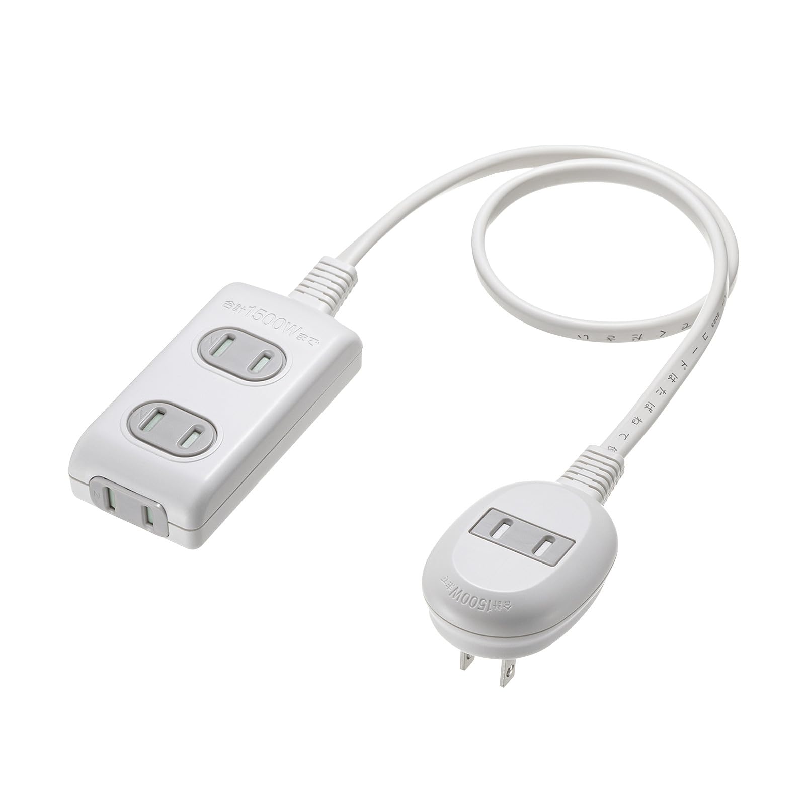 サンワサプライ 電源タップ 4個口(本体3＋プラグ側1)・2ピン 0.5m ほこりシャッター 絶縁キャップ L型プラグ TAP-B9-05K