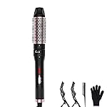 Thermal Brush, 1.5 inch Heated Round Curling Brush Hair Straightening Styler, Less Frizz Hair Hot Straightener with Detachable Head for Salon Style