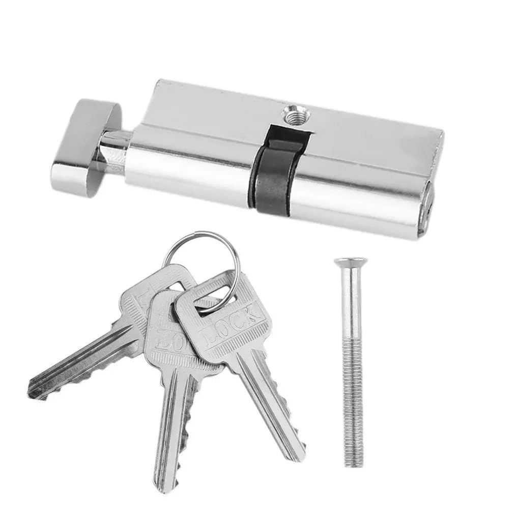 Barrel Lock Door Cylinder Lock 70mm with 3 Keys Interior Bedroom Anti-Snap Anti-Drill Aluminum Locks